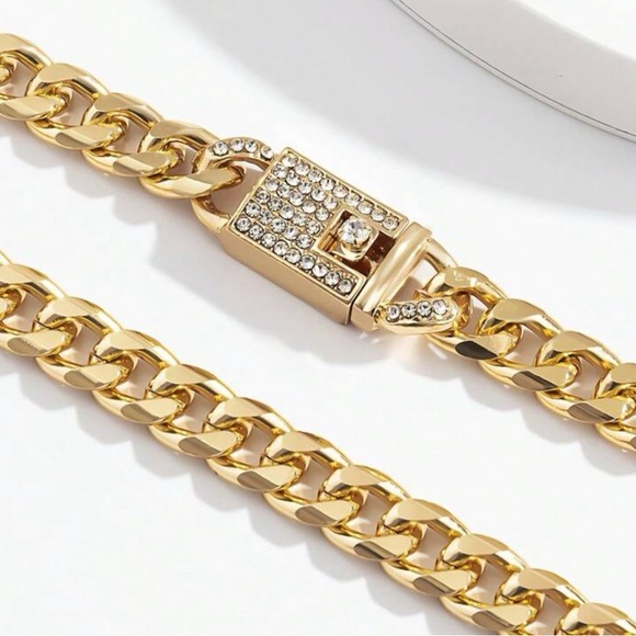 Double Layer Lock Fashion Necklace - Picture 4 of 5